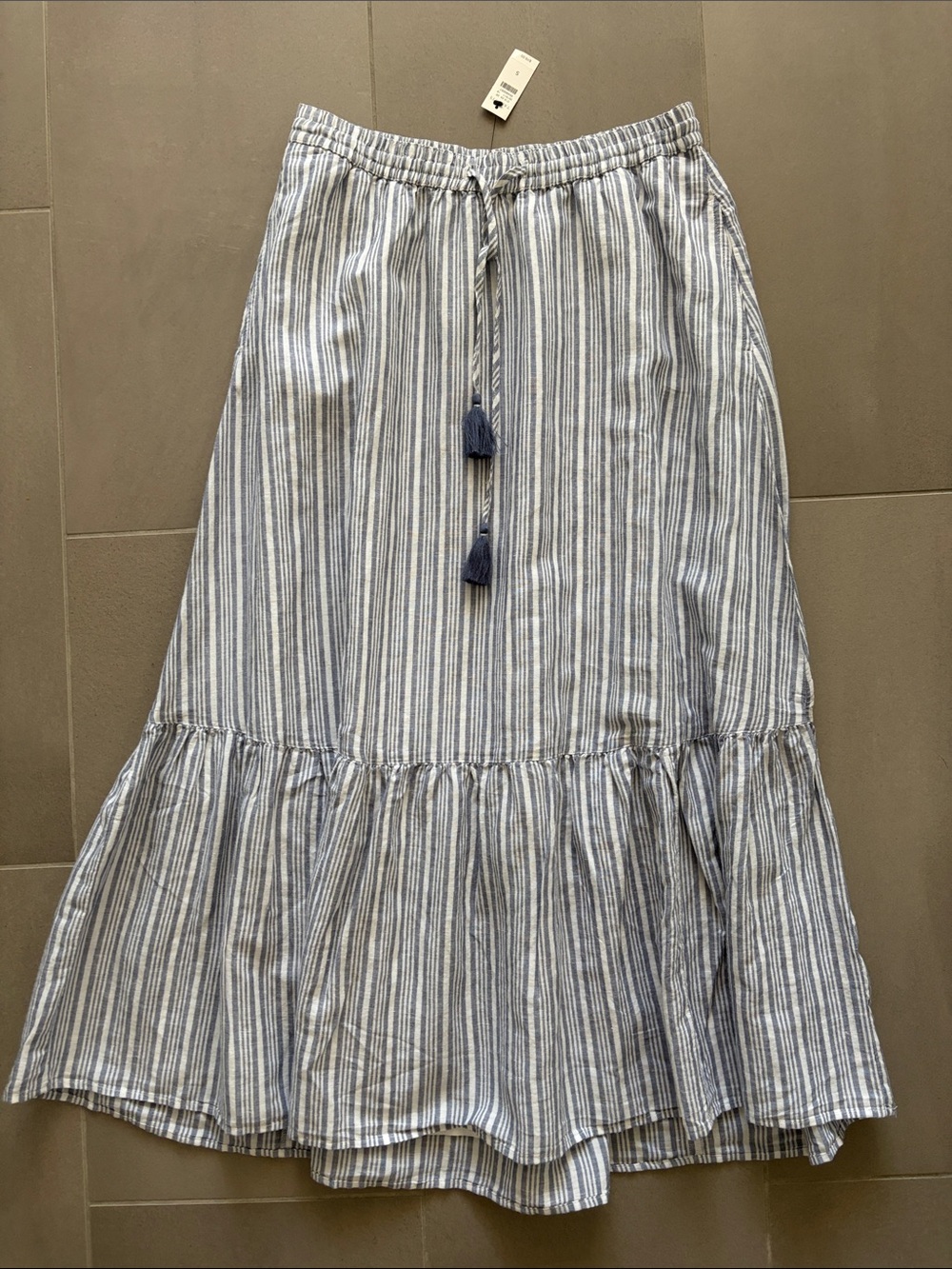 Talbots Blue and White Striped Maxi Skirt